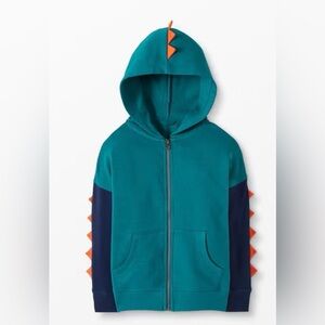 Hanna Andersson Teal and Navy Dinosaur Hoodie